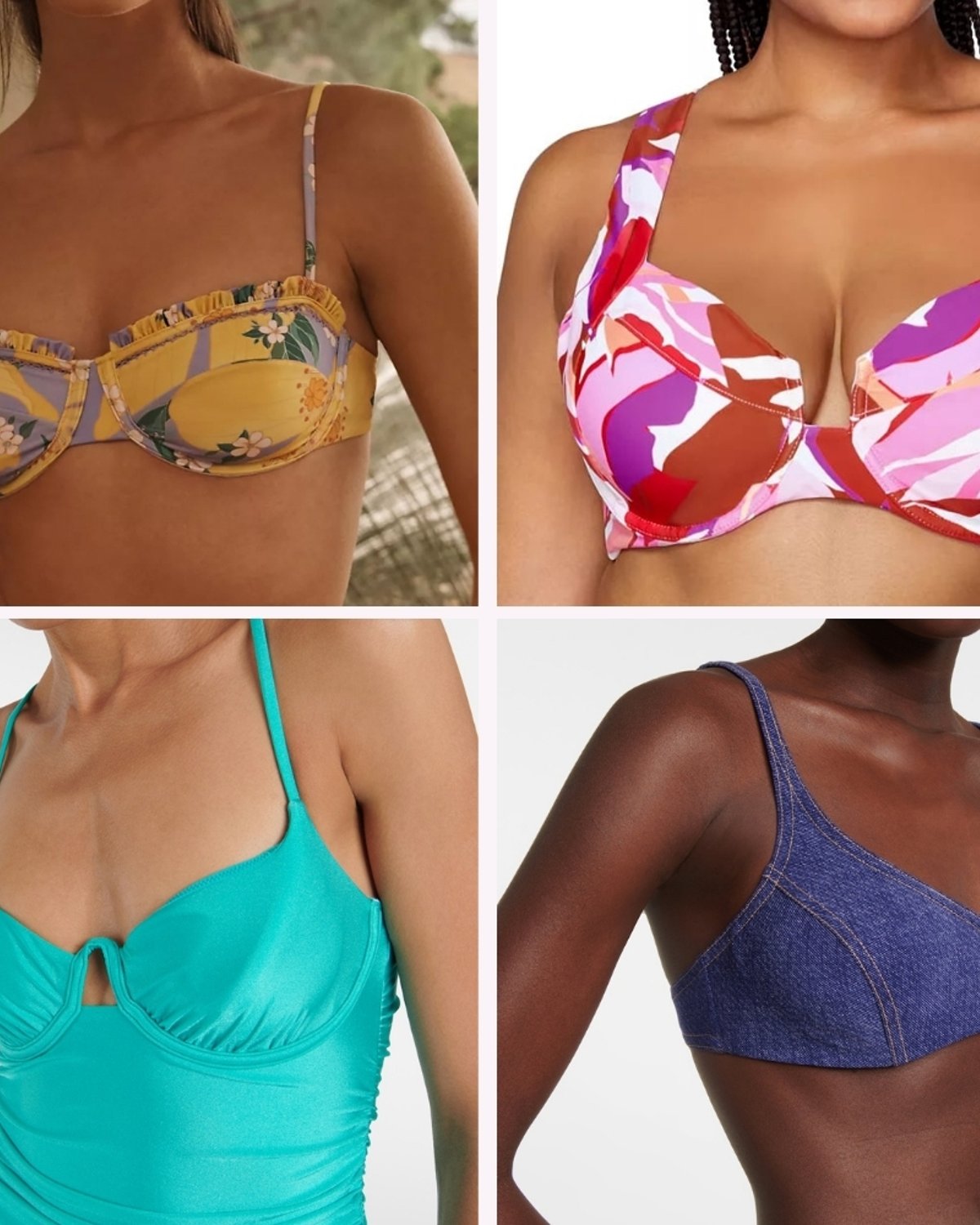 Image of 3 different underwired swimwear