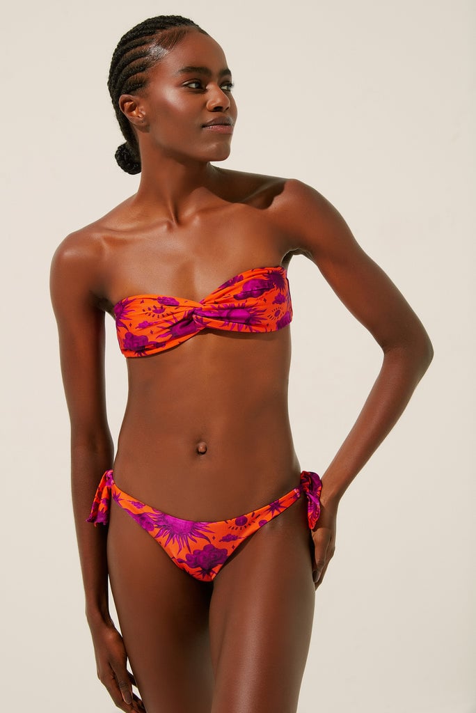 Stars Bandeau Bikini Top With Ring - Agua de Coco
