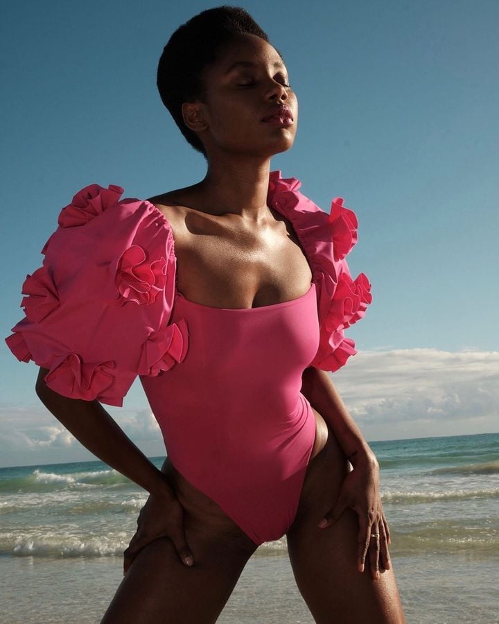 Metis one piece in orchid pink by Maygel Coronel