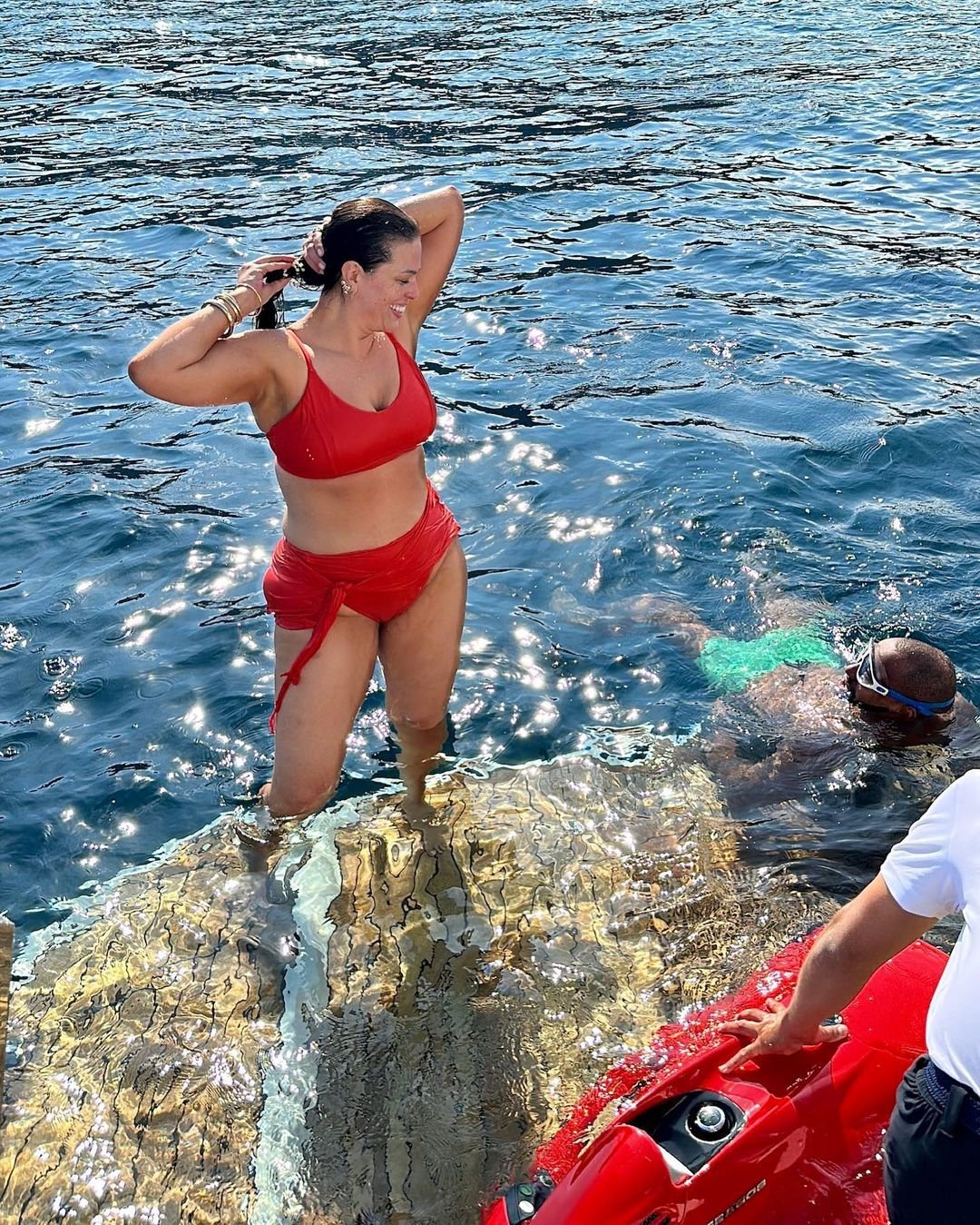 Ashley Graham in a red bikini by Knix