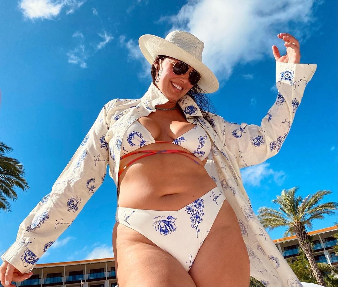 Candice Huffine wearing bikini by We WOre What