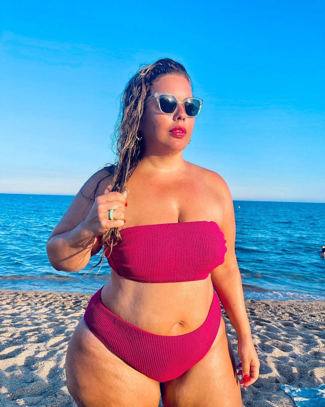 Fluvia Lacerda wearing a red bikini by Target