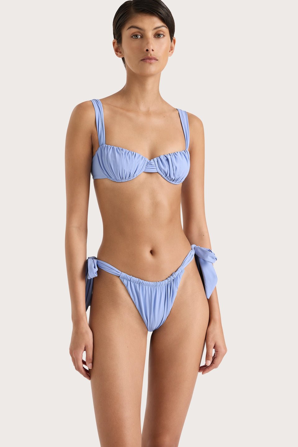Sol Bikini Top Blue and Costa Bikini Bottoms Blue by Faithfull The Brand