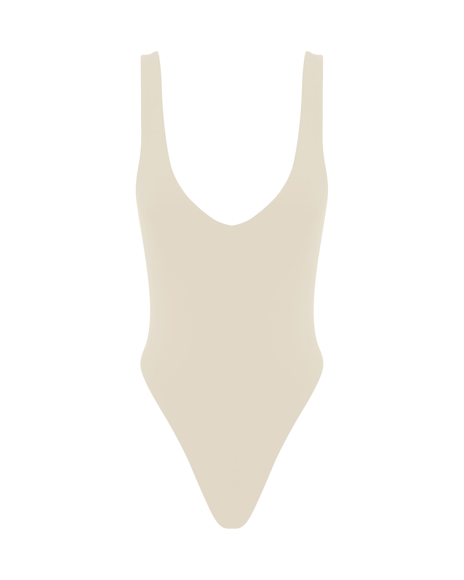 Amal One Piece in cream, flat on white
