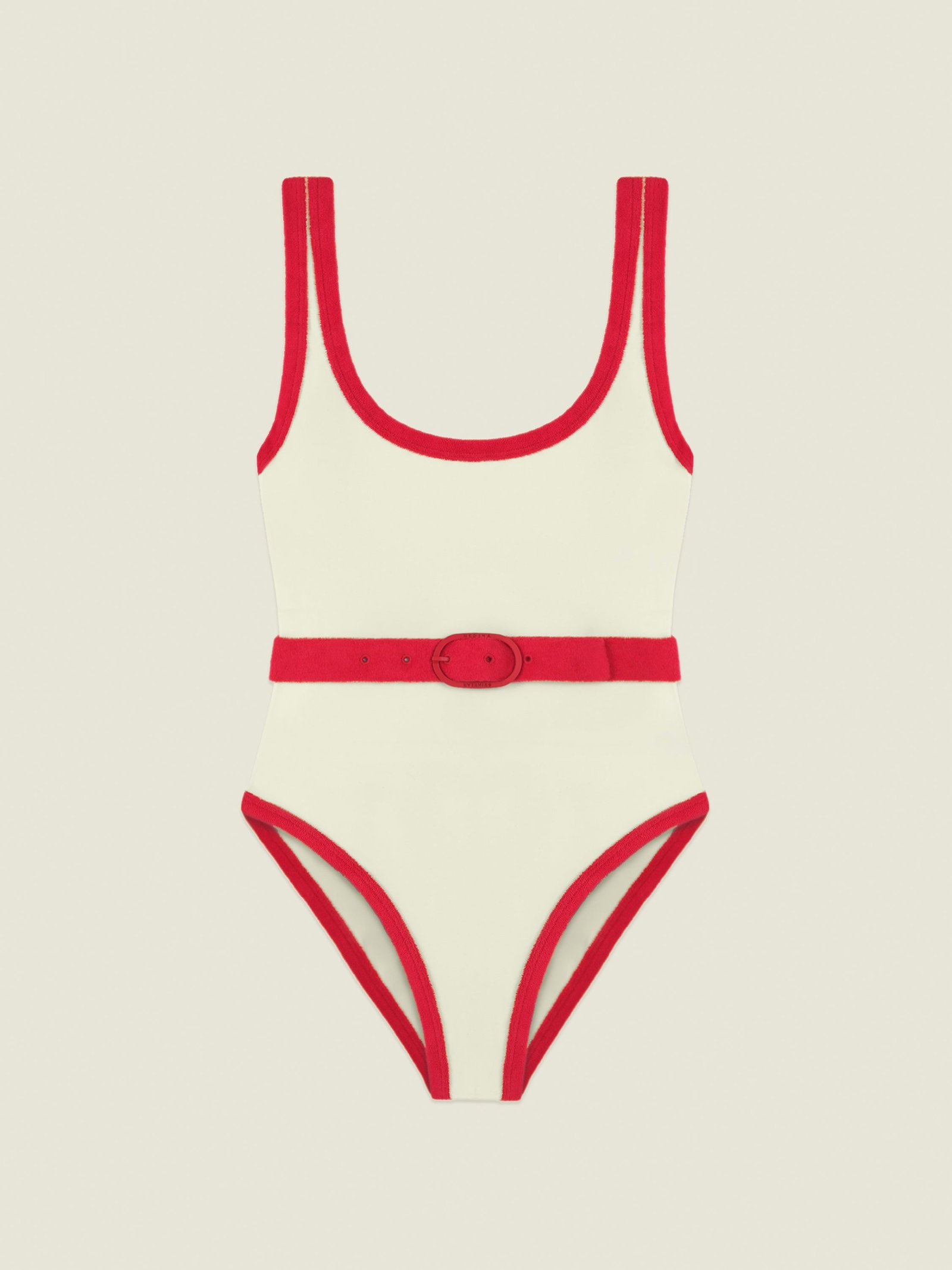 Volley - Ivory / Sporting Red - One-Piece Swimsuit – Medina from Medina Swimwear