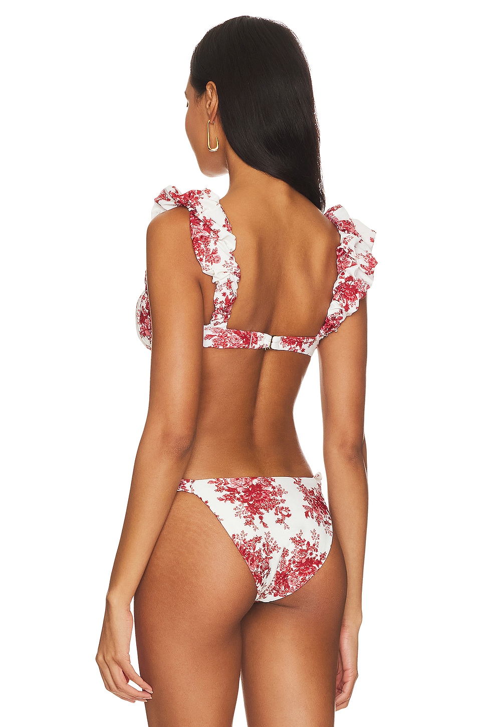 Zella Top and Bottom in Red Cream Floral Pattern by LPA