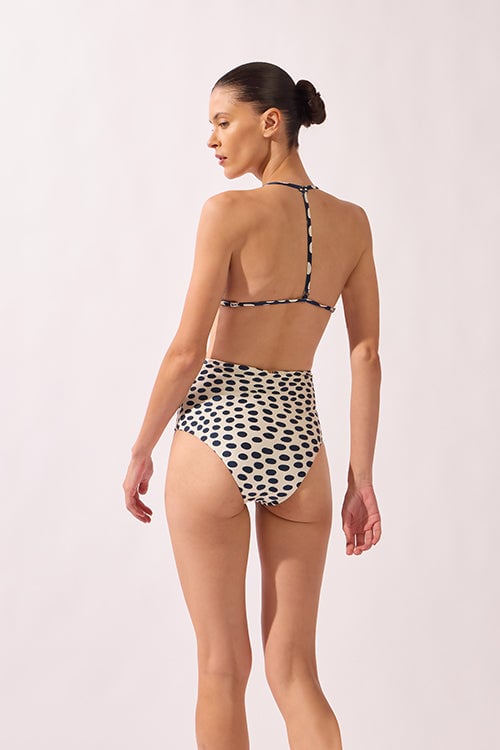 Pois High-Waisted Triangle Bikini