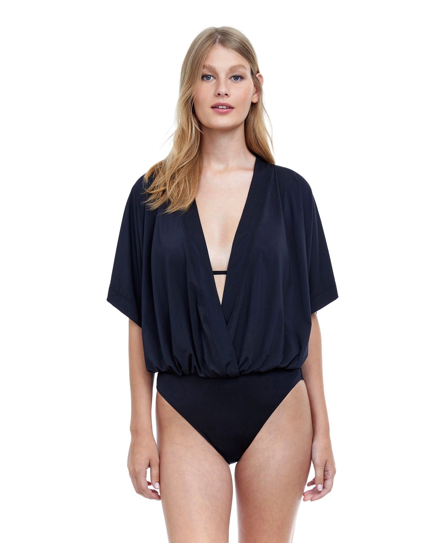 Gottex Couture Flirtation V-Neck Blouson One Piece Swimsuit by Gottex