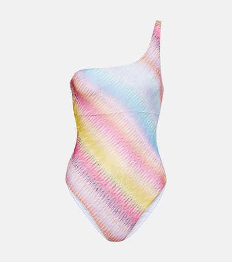 Zig Zag One Shoulder Swimsuit In Multicoloured from Missoni Mare