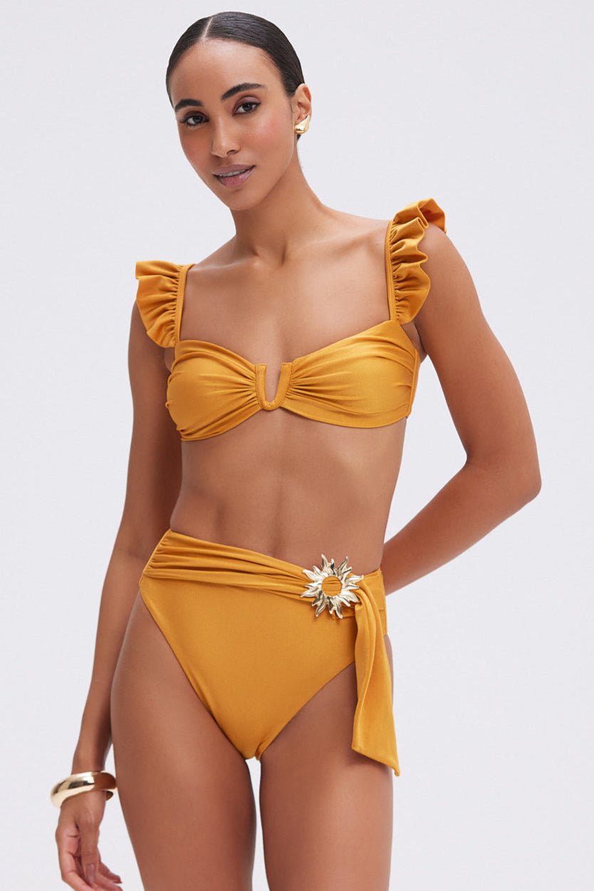 Lagoa Lycra Belt High Waist Bikini Bottom