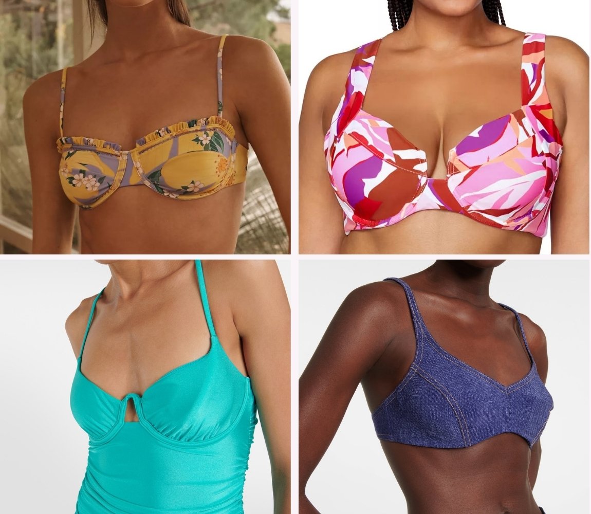 Image of 3 different underwired swimwear