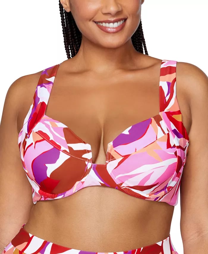 Trendy Plus Size Goldens Bra Bikini Top by Raisins Curve