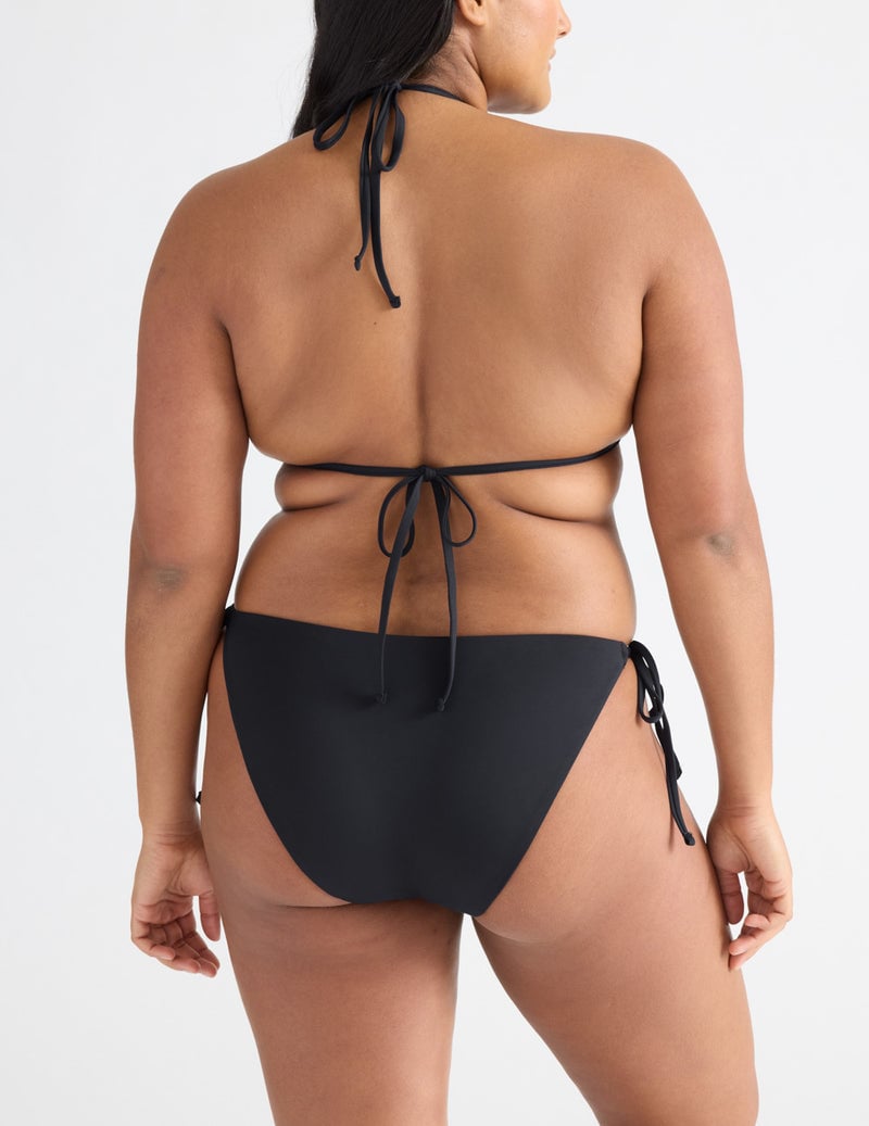 Triangle Bikini Top and String Bikini Bottom in Black by Knix