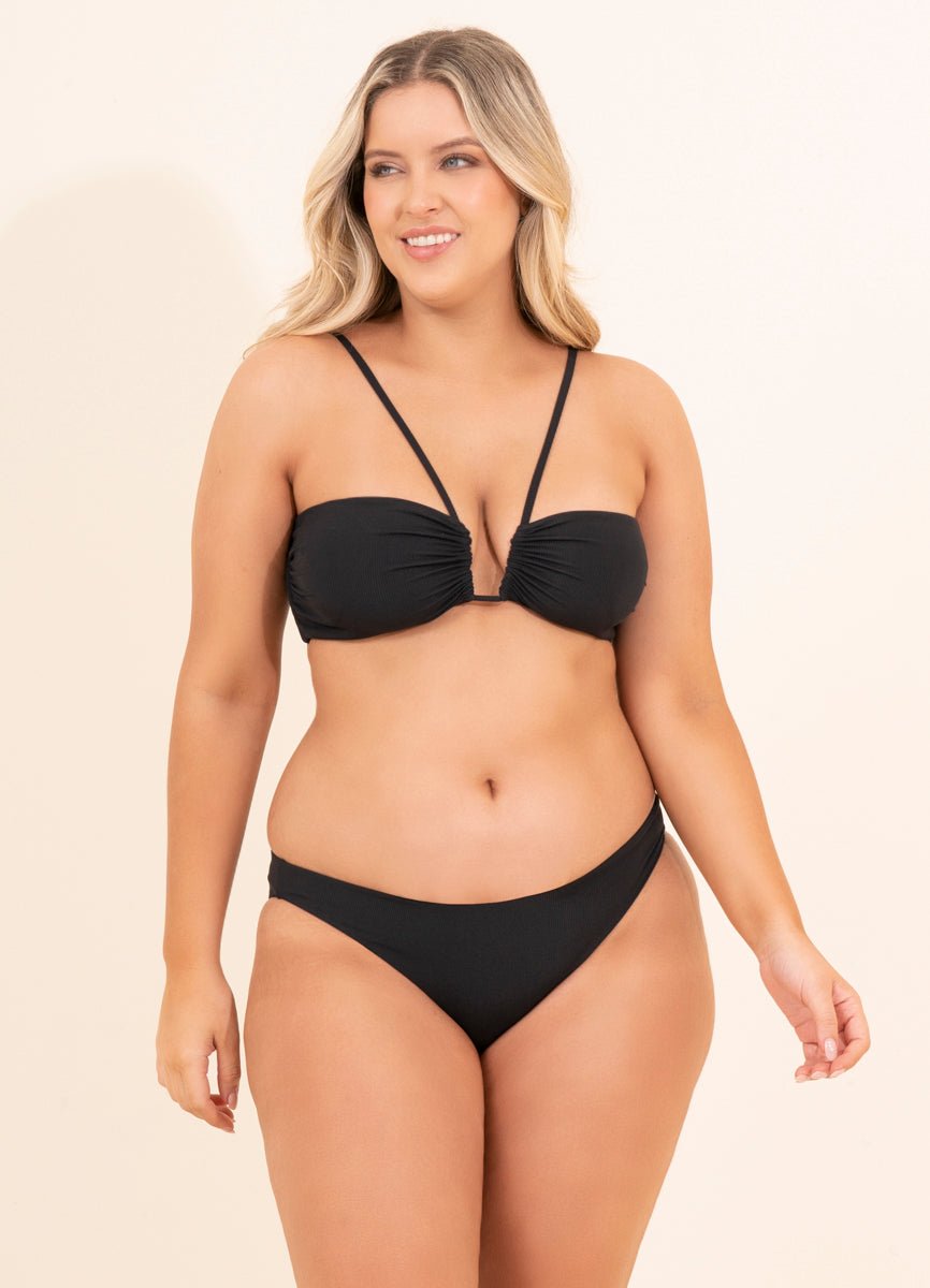 Maaji Onyx Ursule V Wire Bandeau Bikini Top and Maaji Onyx Sublimity Classic Bikini Bottom from Maaji