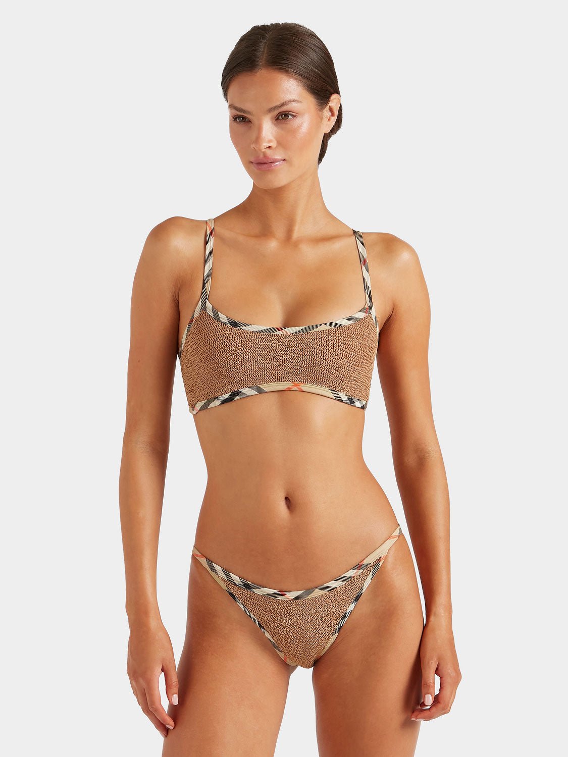Burberry X Hunza G Tyler Bikini - Metallic Cocoa/check