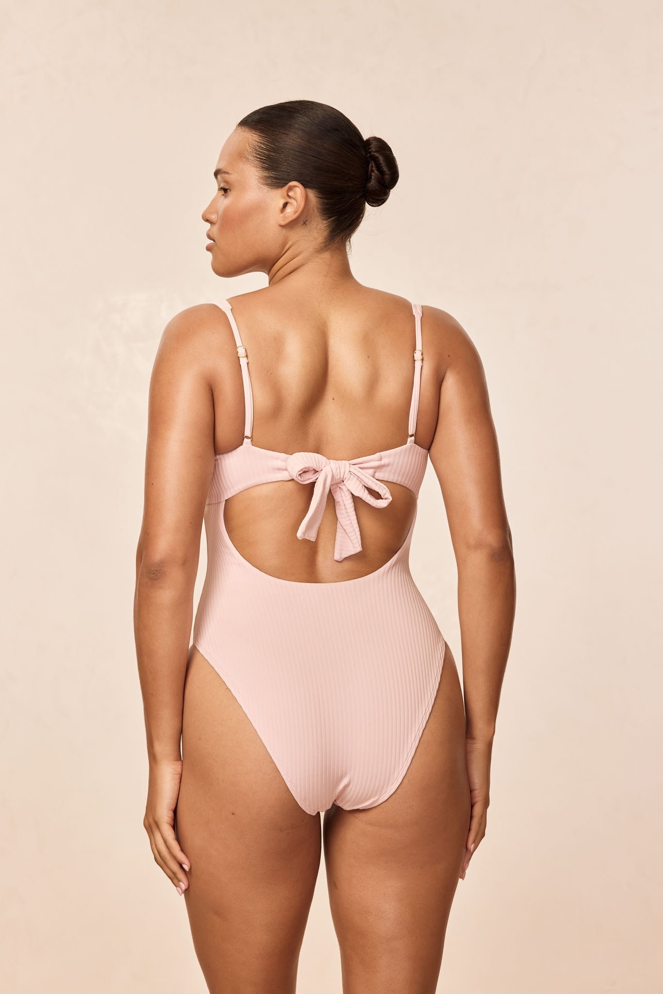 Clovelly One Piece - Powder Pink Rib