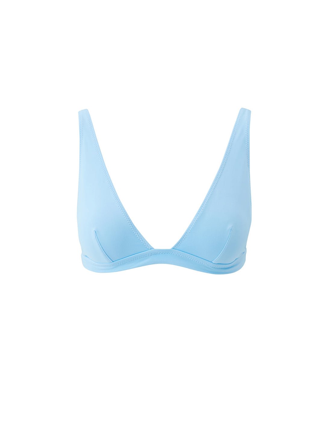 Melissa Odabash Malaga Oasis blue plunge triangle bikini top studio cutout on white