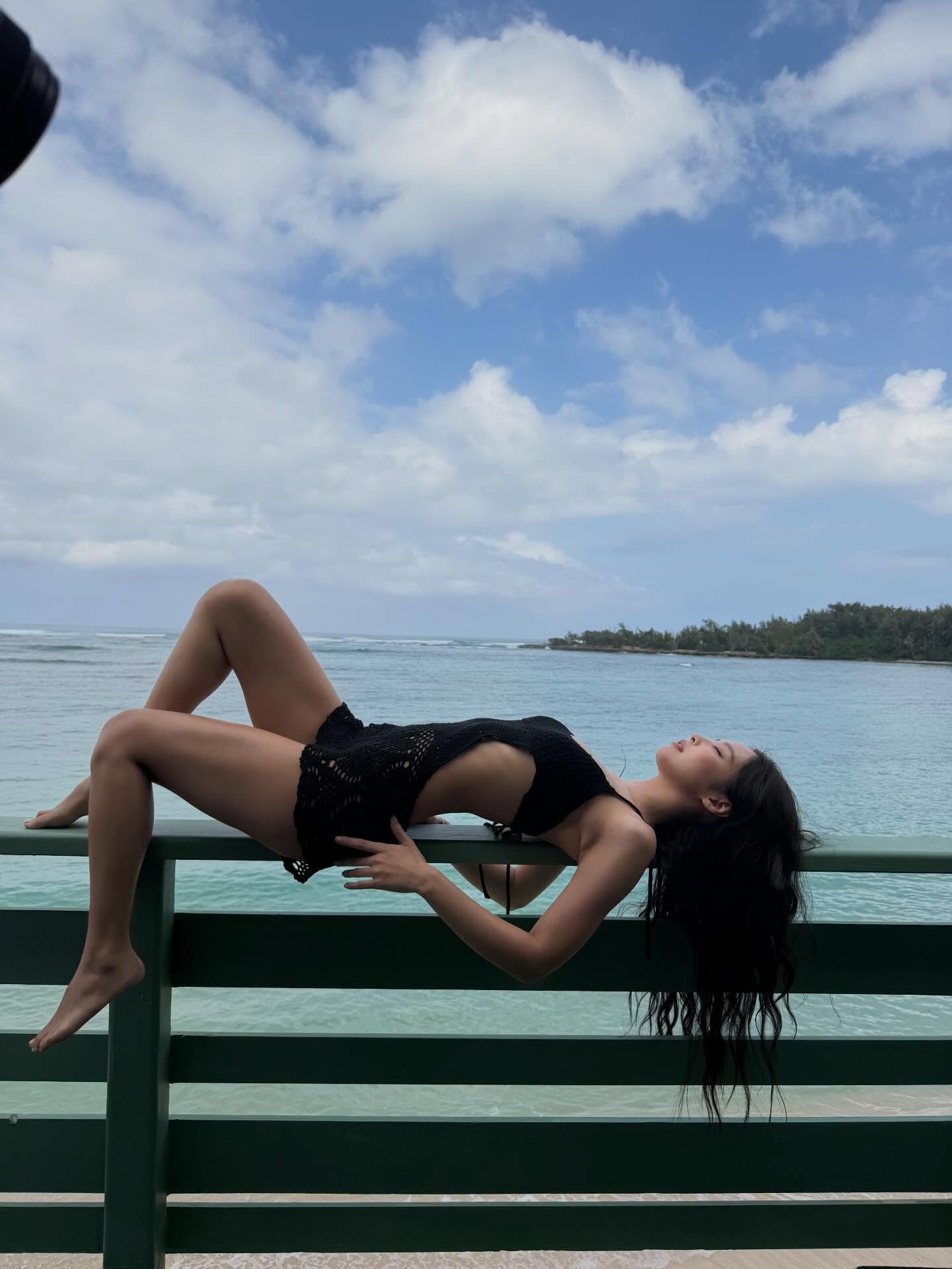 @jennierubyjane wearing a dress from Frankies Bikinis
