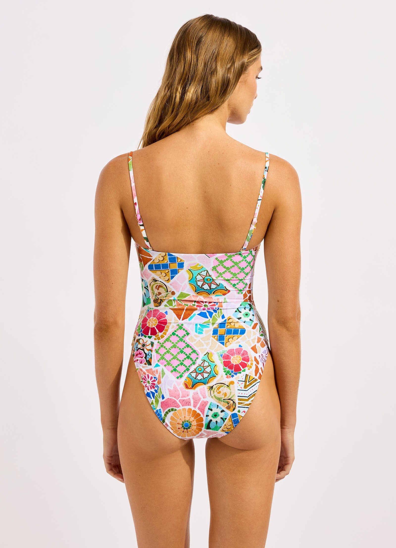 Beach Boheme Square Neck One Piece Swimsuit